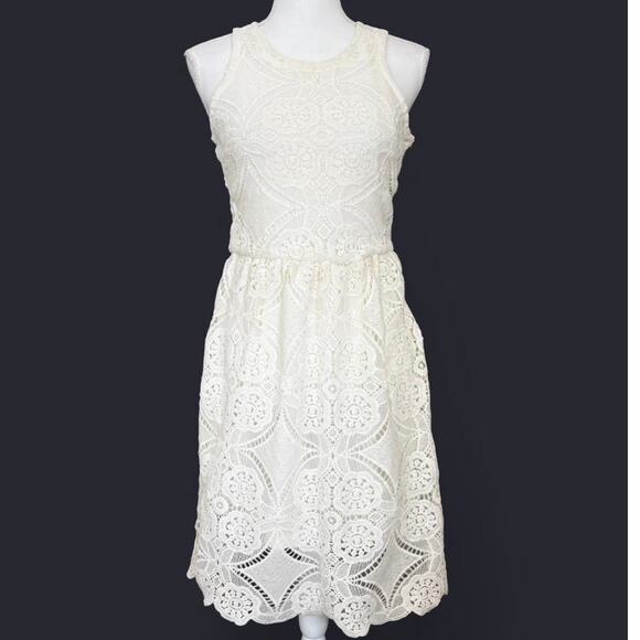 Japna NWT Cream Crochet Dress Size M - Picture 1 of 5